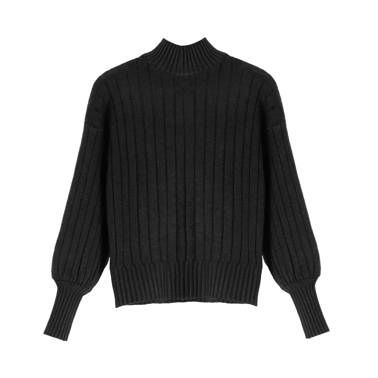 autumn and winter fashion mock collar lantern sleeve pit strip sweater NSMY15966