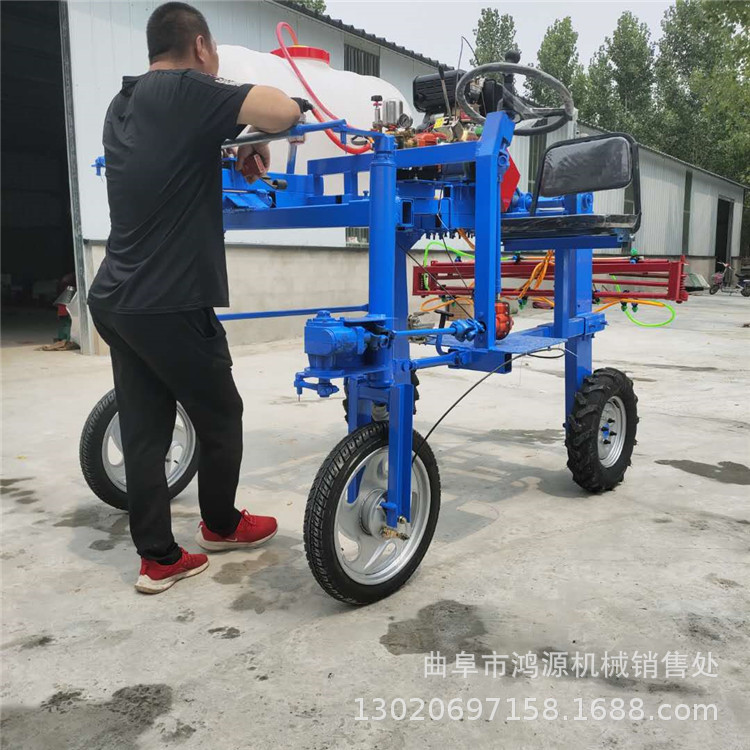 农作物高杆喷雾器 柴油四轮打药机 折叠杆小四轮打药机厂家