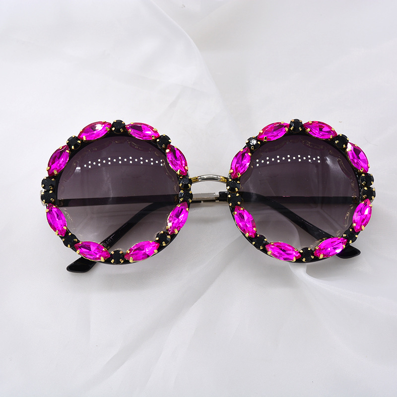 10g Weight Unisex Gender Retro Style Red, Green Color New Sunglasses Korean Diamond Women's Rhinestone Glasses 7