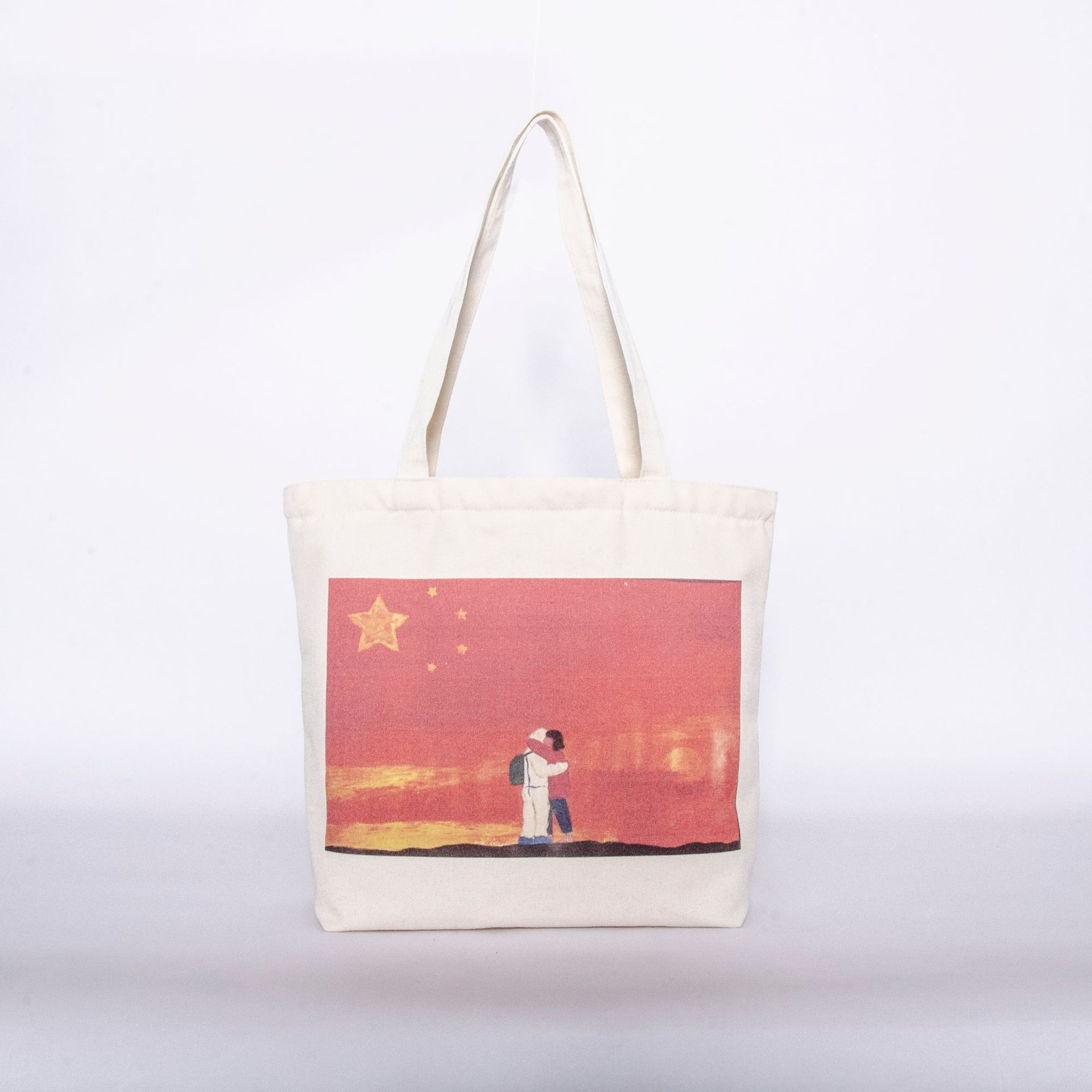 厂家供应棉布袋 爱国国旗学生培训帆布袋 文艺手提袋定制印logo