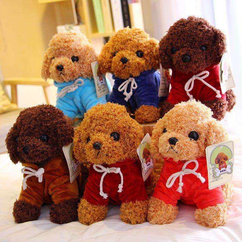 Vestirse peluche perro de peluche muñeca de juguete simulación rizado suéter cachorro 8 pulgadas máquina de agarre muñeca de regalo
