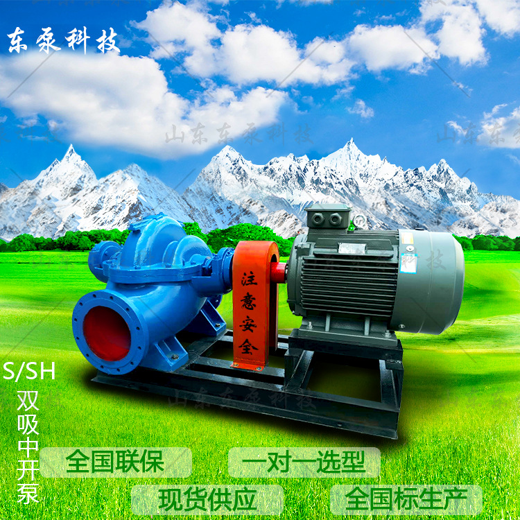 东泵科技 大流量大蜗壳卧式离心式双吸 卧式中开泵