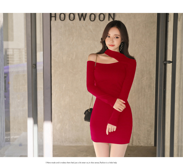 Halter Neck Dress - Red