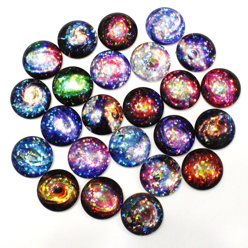 時間宝石光沢のあるガラスパッチリングフェイスイヤリングキーホルダー diy ジュエリーアクセサリー