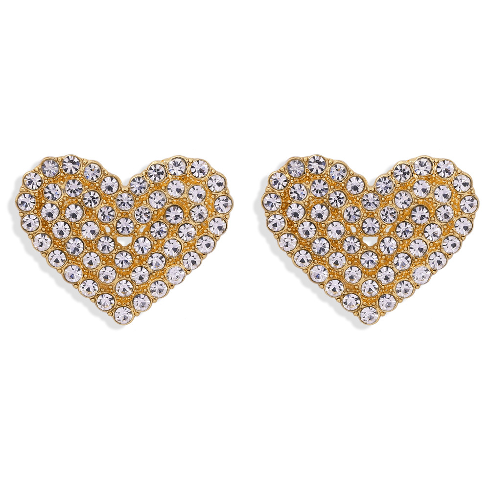 New Alloy With Diamonds Autumn And Winter Multicolor Fashion Peach Heart Earrings display picture 12