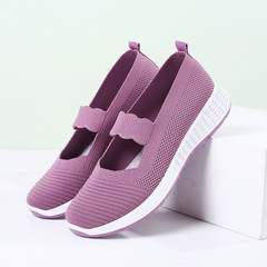 Old Beijing Cotton Shoes for Women - Summer Breathable and Lightweight - Mother's Shoes 2023 New Model - Sports Shoes with Open Mouth - One-Piece Flat Shoes for Women