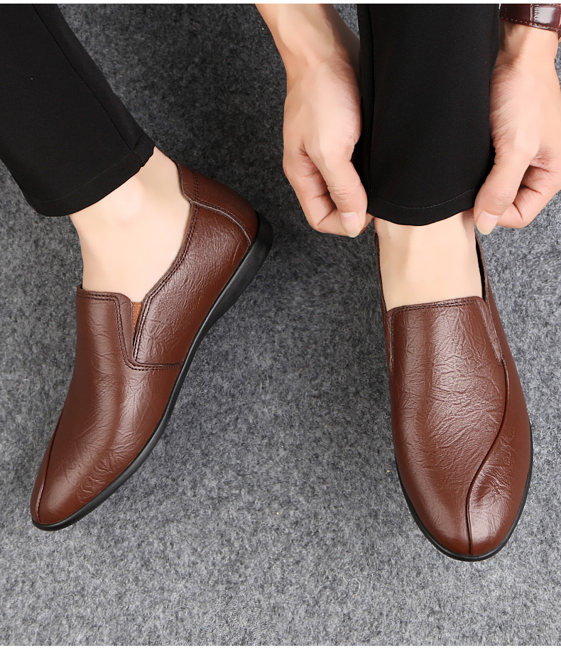 Mocassins Homme En Cuir Chaussures Décontractées Basses Confort_voghion.com