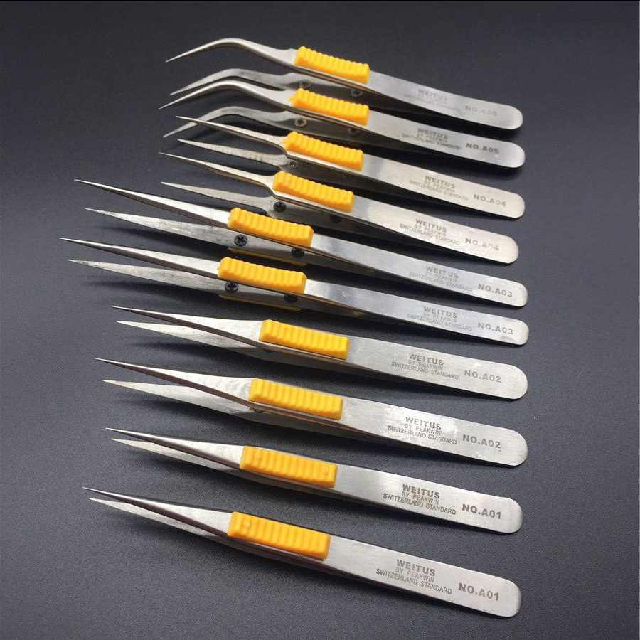 不锈钢镊子尖头防滑手机维修工具diy手工美甲贴钻镊子厂家批发