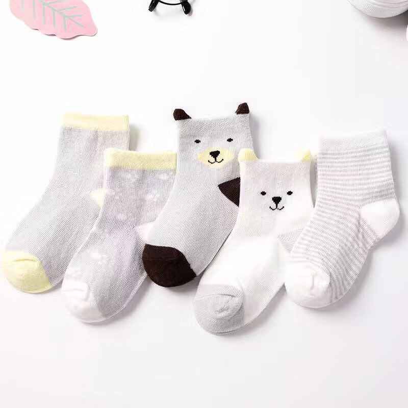 Wholesale children's socks spring and autumn thin breathable medium tube newborn babies 0-6 months old boys and girls 1-3 years old ship socks