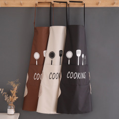 Apron household waterproof and oil-proof smock women's fashion apron kitchen cooking apron can wipe hands apron smock customized