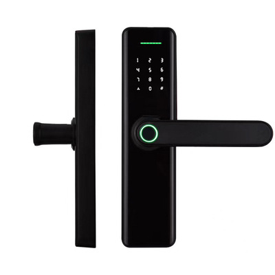 龙将半导体家用室内门指纹锁A88一握开半自动密码磁卡智能锁|ms