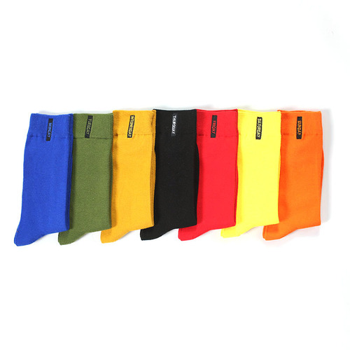 Men's socks for autumn and winter, new men's socks, European and American trendy brand, mid-calf, solid color socks, cotton, wholesale