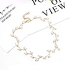 Fashionable chain for key bag  from pearl, short choker, necklace, metal accessory