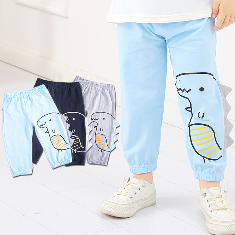 夏季男童防蚊裤儿童宝宝灯笼裤小恐龙中大童夏装裤子春秋薄长裤|ru