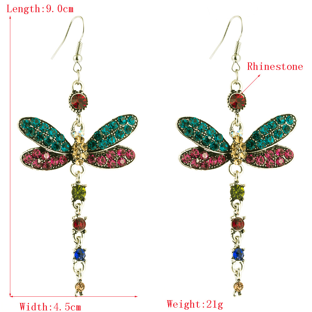 Jewellery For Women Dragonfly Long Cheap Earrings With Diamond Alloy Earrings Wholesales Yiwu display picture 1