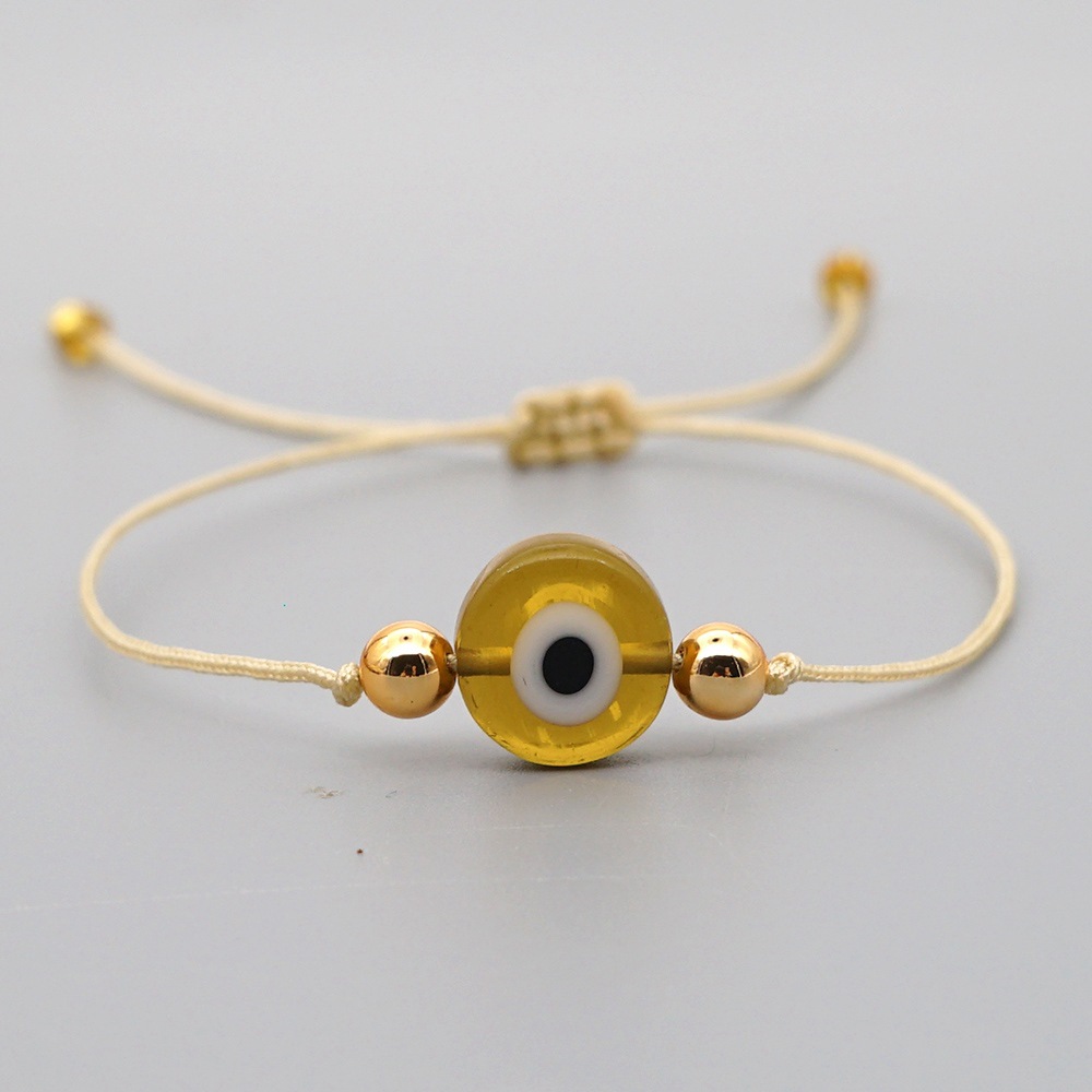 Colored Glaze Demon Eyes Treasure Rope Bracelet Simple Bracelet display picture 5