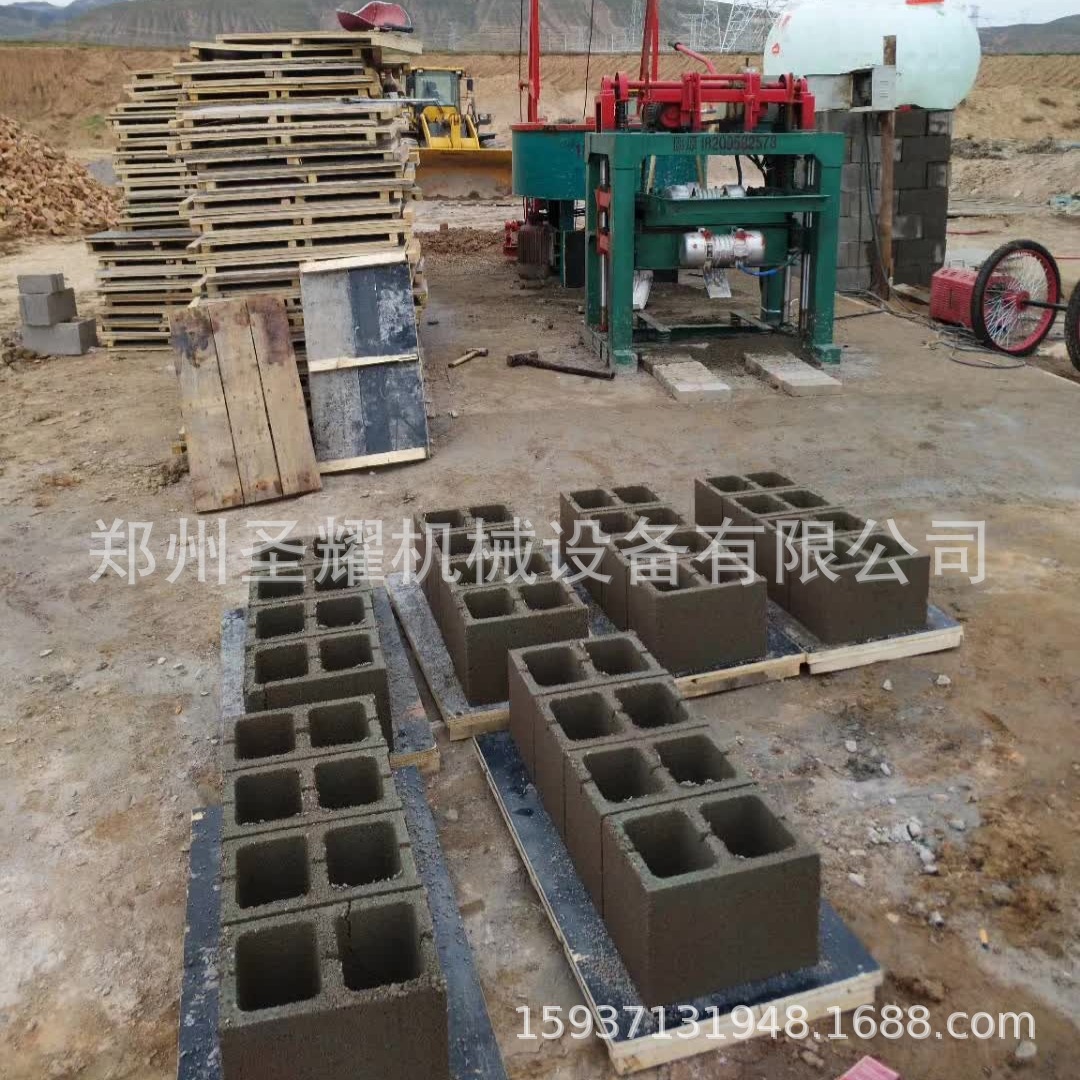 空心制砖机湖北黄冈半自动水泥垫块机可更换模具一机多用免烧砖机