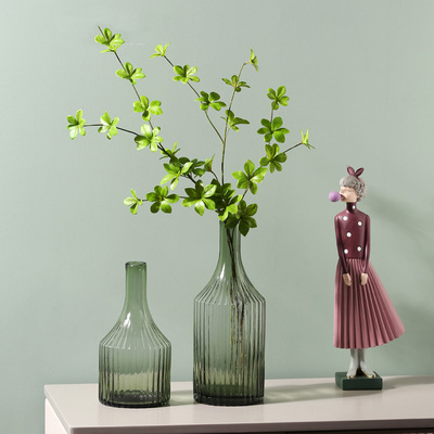 现代简约高档透明玻璃花瓶轻奢摆设客厅桌面装饰品摆件|ms