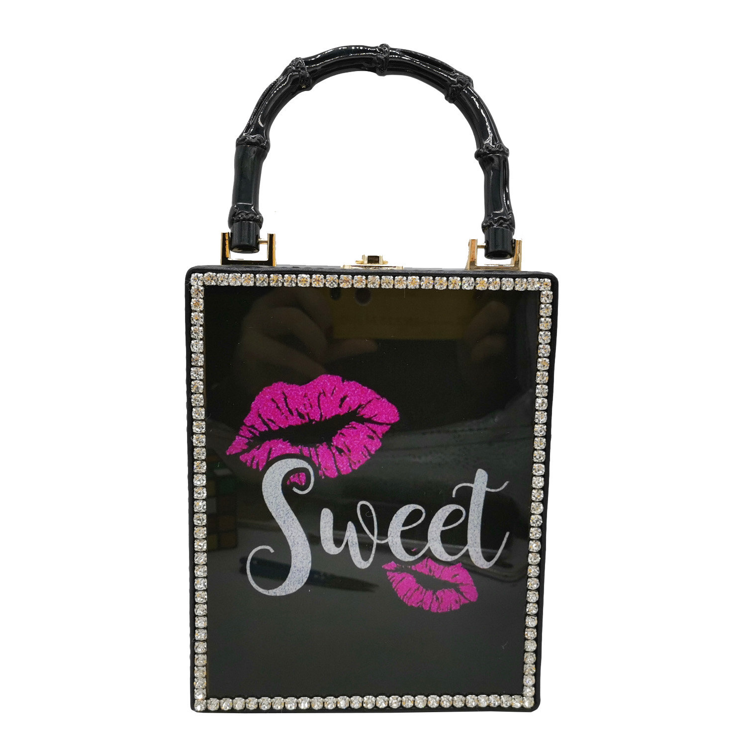 New Fashion Pu Box Bag Printed Pattern Handbag Acrylic Female Bag Wholesale display picture 12
