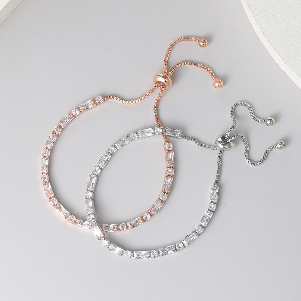 Fashion Geometric Copper Zircon Bracelets In Bulk display picture 3