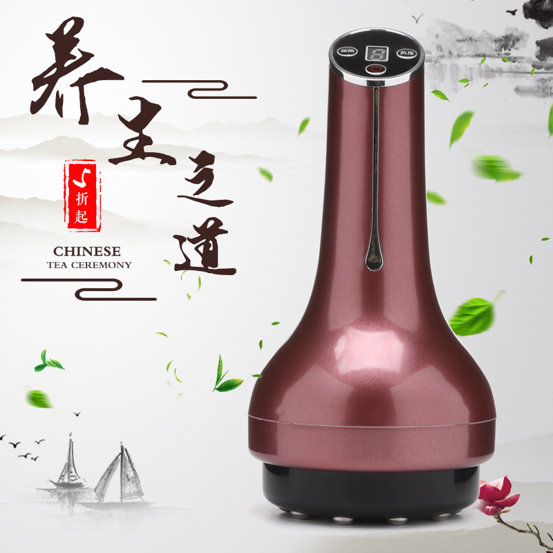 家用拔罐淋巴排毒电动刮痧仪器美容院疏通小腿按摩滚珠神器经络刷|ru