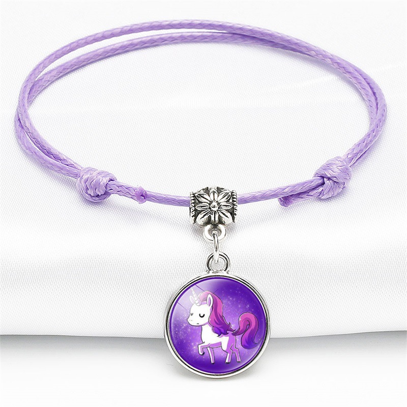 Children's Cartoon Pony Unicorn Pink Spring And Summer Time Gem Bracelet display picture 3