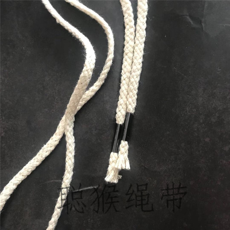 AA服装腰绳 8*4棉本白编织棉绳 5mm八股 捆绑绳 服装辅料|ms