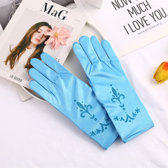 Elsa Princess Children's Decorative Gloves Frozen Blue Print Gloves Children's Clothing Accessory Etiquette Gloves