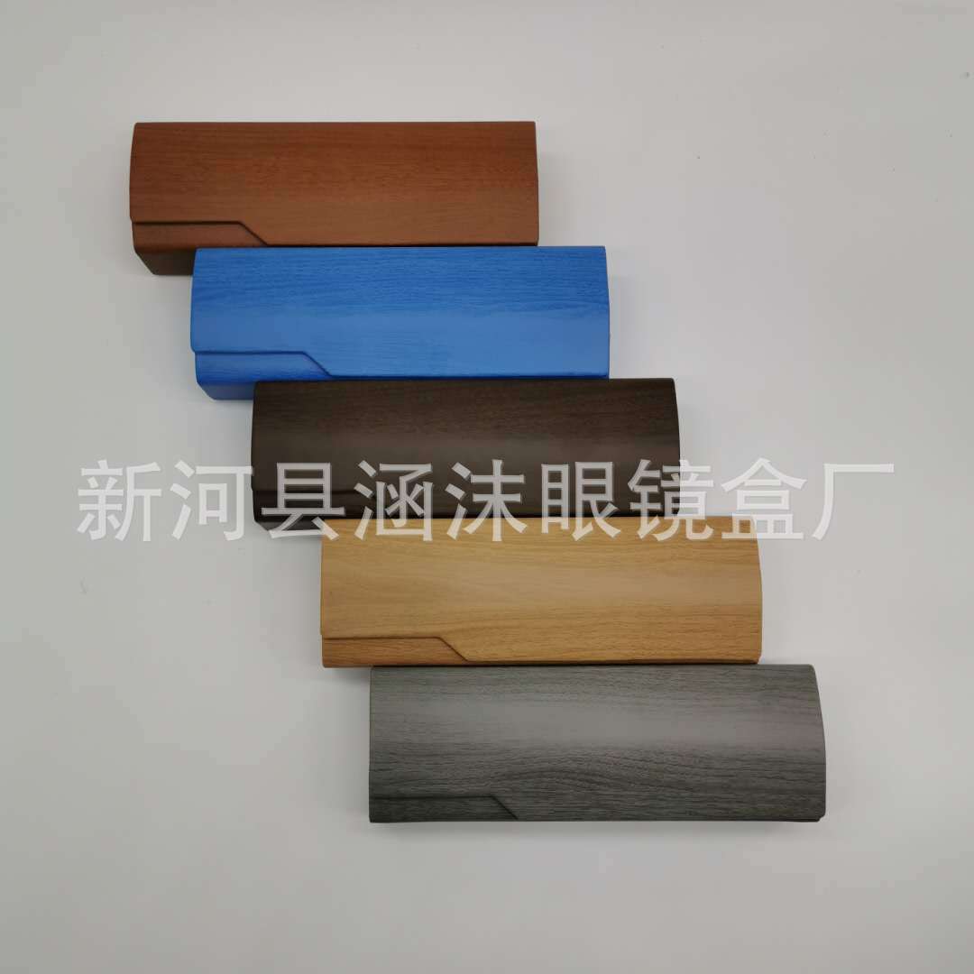 批发创意方形手工眼镜盒 时尚耐压木纹眼镜盒 学生近视镜盒定制|ru