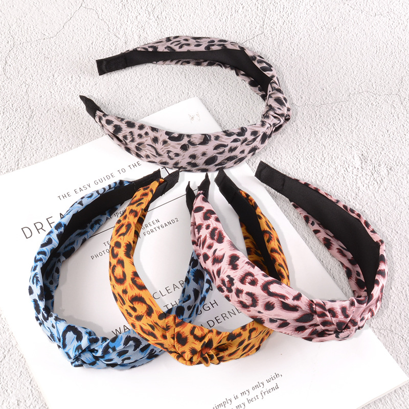 Simple Knotted Leopard Print Headband display picture 13