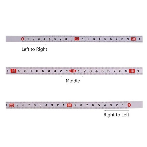 Sticky scale steel ruler forward and reverse middle-point ruler with glue scale tape measure self-adhesive ruler sticky ruler with ruler
