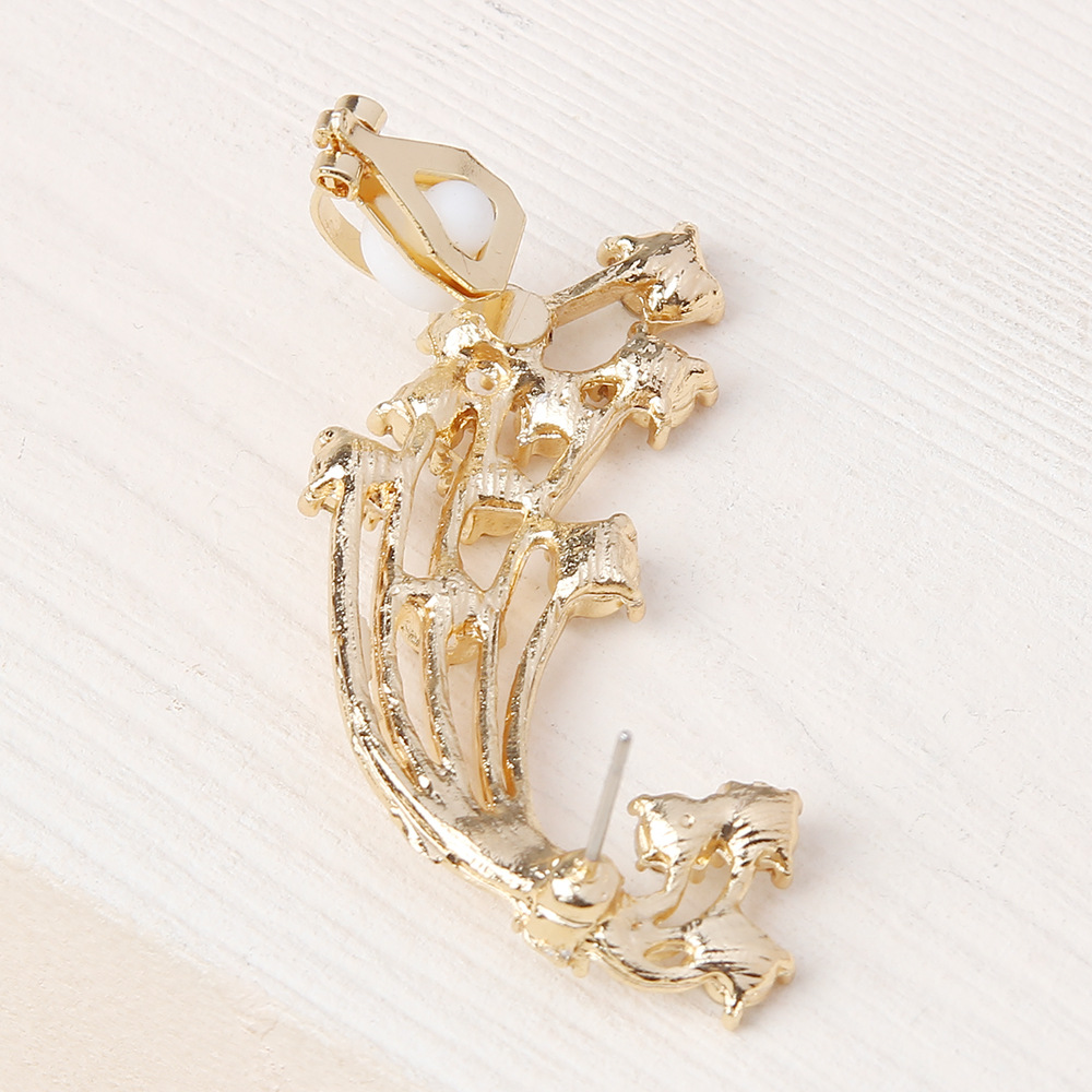 Flower Pattern Sweet Simple Style Flower Alloy Inlay Rhinestones Women's Ear Clips Ear Studs