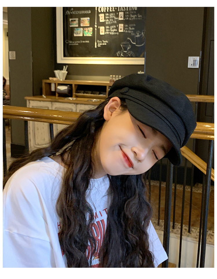 140g Weight Beret Hat Hats Type Daily, Shopping Occasion cotton and linen Material Solid Color Pattern All Seasons Season Women's Gender Basic, Retro Style Curved Eaves Rim Women's Basic Retro Solid Color Curved Eaves Beret Hat 1