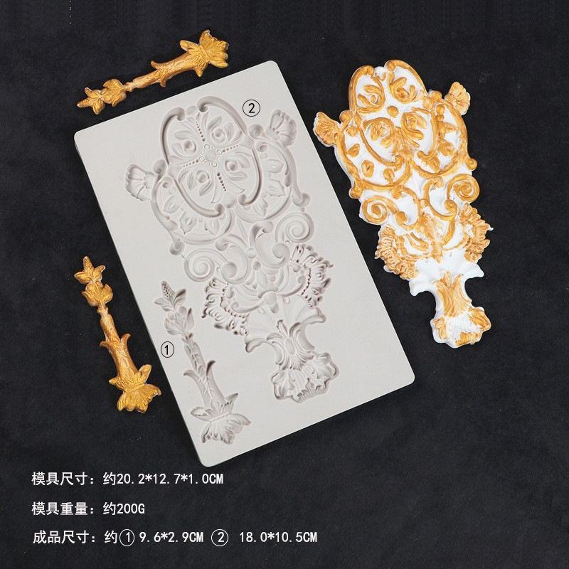 De estilo europeo en relieve de silicona molde marco corona decoración de la boda hornear herramienta de molienda Fondant molde de pastel de chocolate