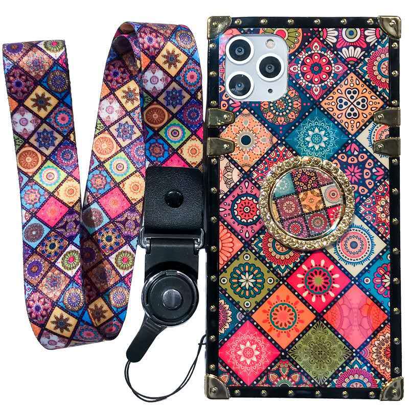Coque de téléphone en porcelaine bleue et blanche, compatible avec Samsung S23, style ethnique, NOTE 20, support de corde suspendue, A53/S22P, pour femmes_voghion.com