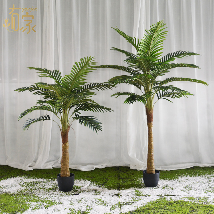 Plantas artificiales de girasol en maceta, troncos de madera auténtica para centros comerciales y hoteles, plantas verdes artificiales, palmeras artificiales, plantas decorativas para hoteles al por mayor