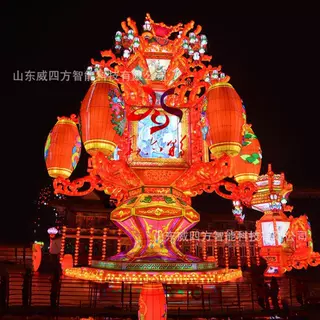 2021春节新款特别定制大型传统花灯会展览牛年led彩灯厂家