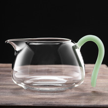 正品功夫茶具玻璃公道杯彩把公杯加厚茶海分茶器茶具耐热公杯