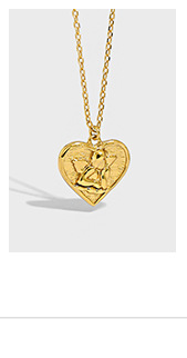 Korean Style Heart-shaped Angel Silver Necklace display picture 14