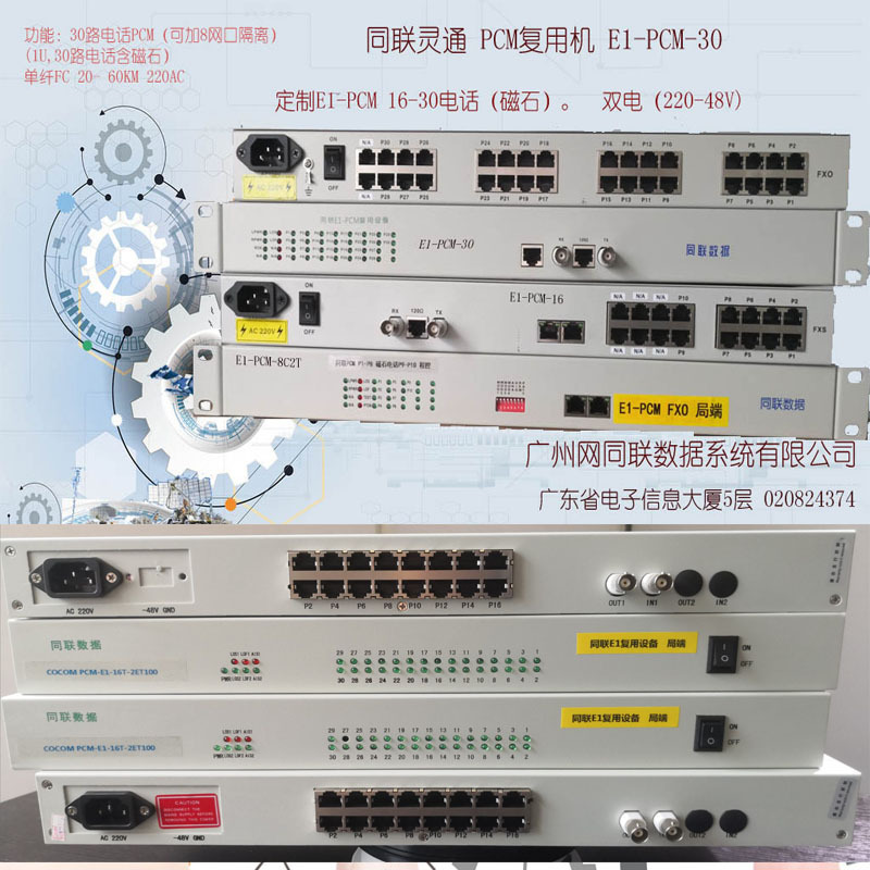 PCM30E1-20路电话4路磁石一路网口分时隙话音优先双电|ms