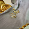 Earrings, universal zirconium, silver needle, 2023 years, Korean style, silver 925 sample