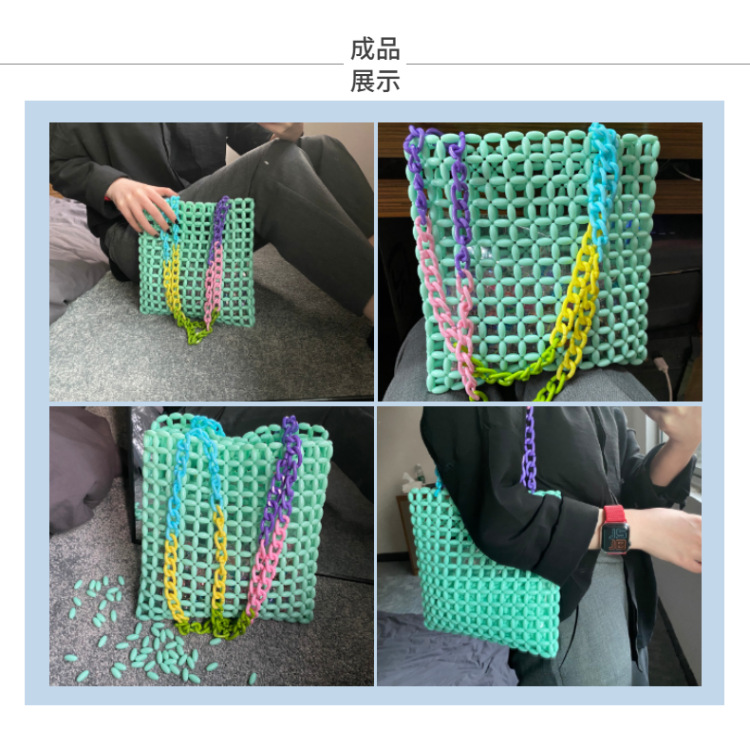 diy亚克力清新头饰米珠搭配制作包包 厂家直销亚克力幻彩通孔珠详情图5