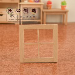 1/12Dollhouse娃娃屋實木工藝品迷你家具模型微縮四格窗戶擺件