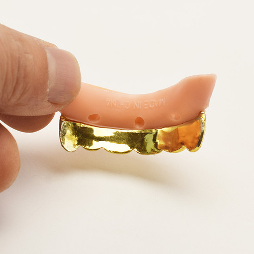 Halloween costume props, electroplated gold and silver dentures, simulated zombie dentures, funny trick braces, trick toys