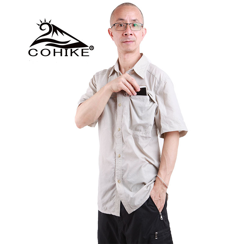 outdoors Quick drying shirt Short sleeved Men's summer travel on foot ventilation urban leisure time shirt Manufactor wholesale