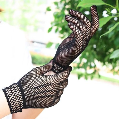 Factory direct sales European and American style sexy lace mesh gloves dark sexy bar nightclub stage bride