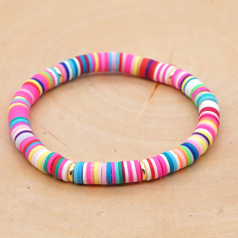 Bohemian Contrast Color Soft Ceramic Elastic Rope Bracelet display picture 6