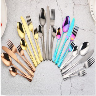Rykesi full inspection double stainless steel tableware set five-piece creative 1010 Western-style steak knife, fork and spoon