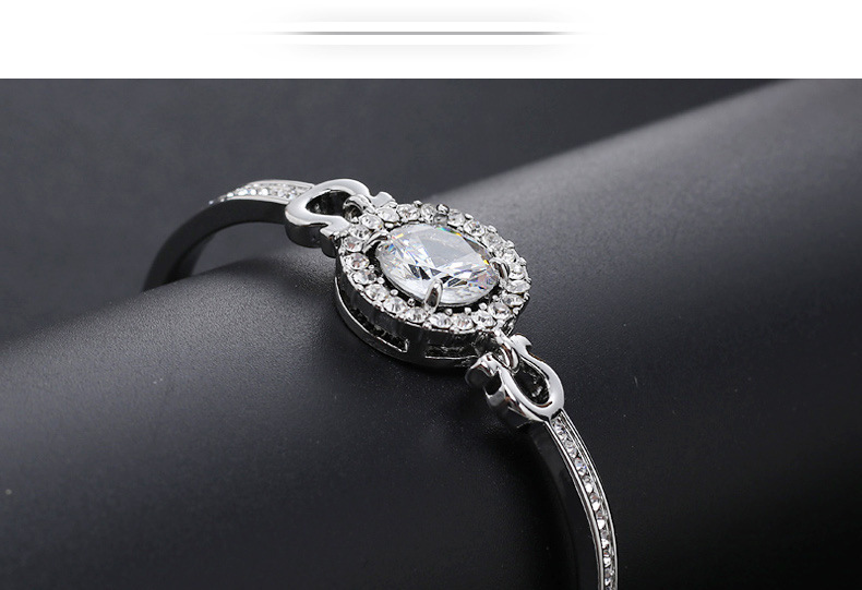 Zircon Inlay Material Fashion Geometric Copper Inlay Zircon Bracelets 1 Piece