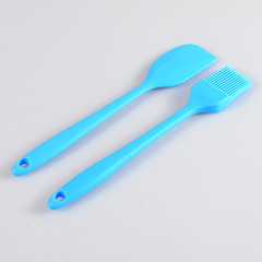 Factory Direct Supply Small Size One-Piece Silicone Scraper 2-Piece Baking Tools Set Cake Spatula Oil Brush